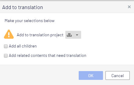 Episerver Translation add-on | Pop-up
