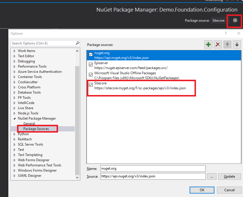 NuGet Packages Manager